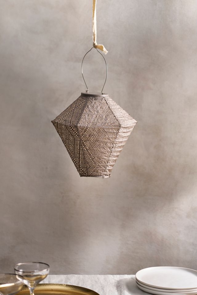 Lace Battery Lantern, Grey Diamond #1