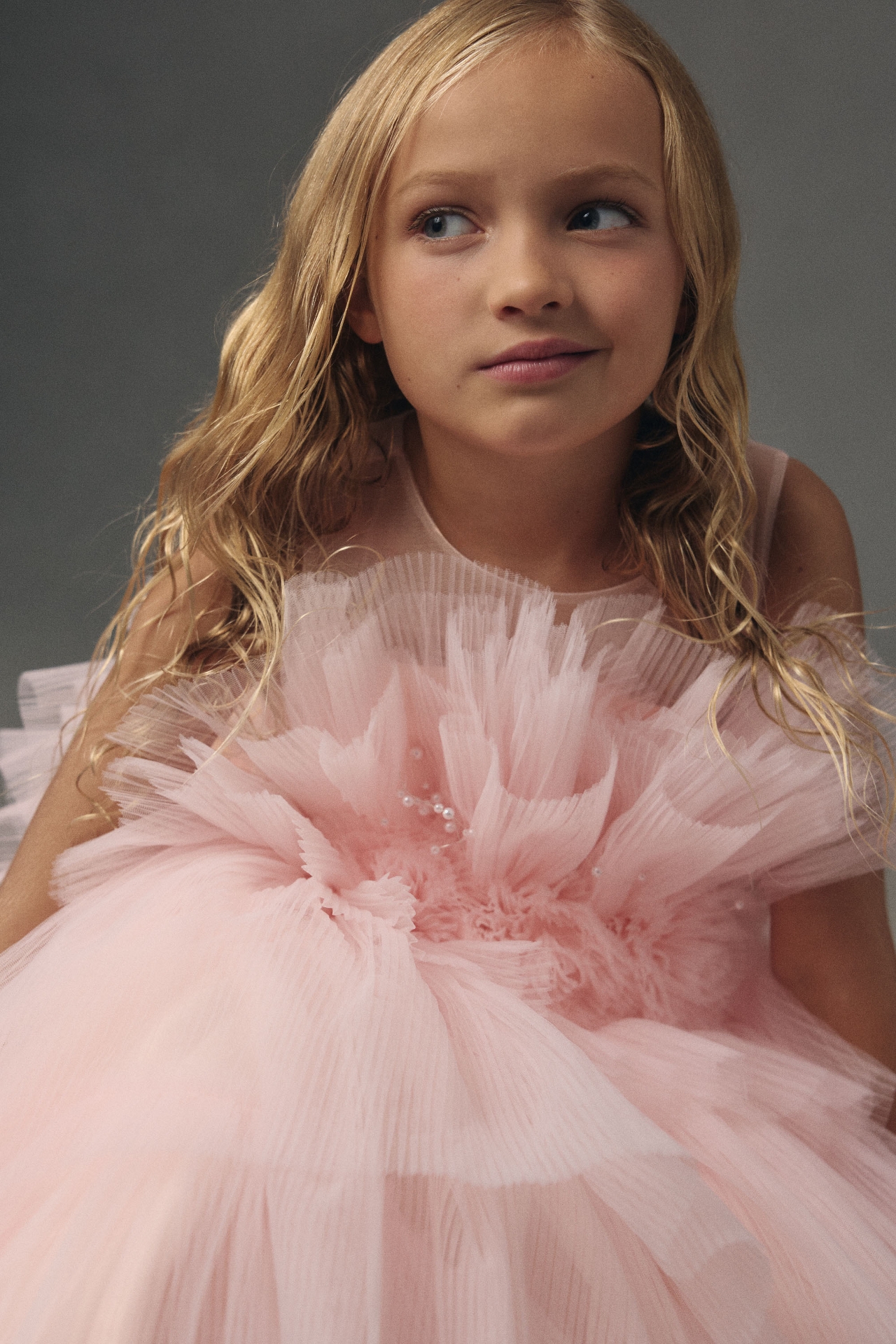 Princess Daliana Tiered Tulle Flower Girl Dress