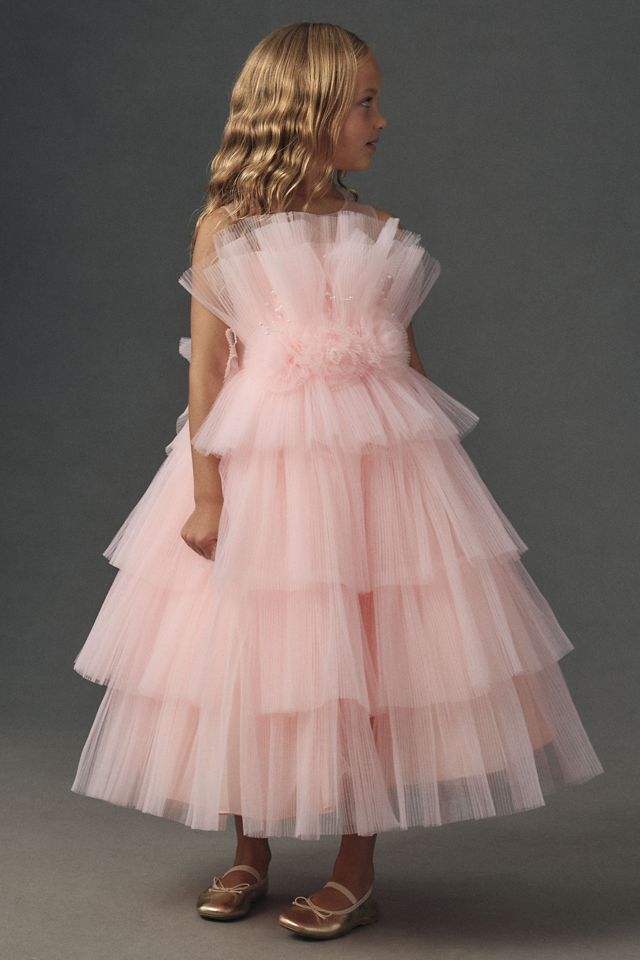 Princess Daliana Tiered Tulle Flower Girl Dress #3