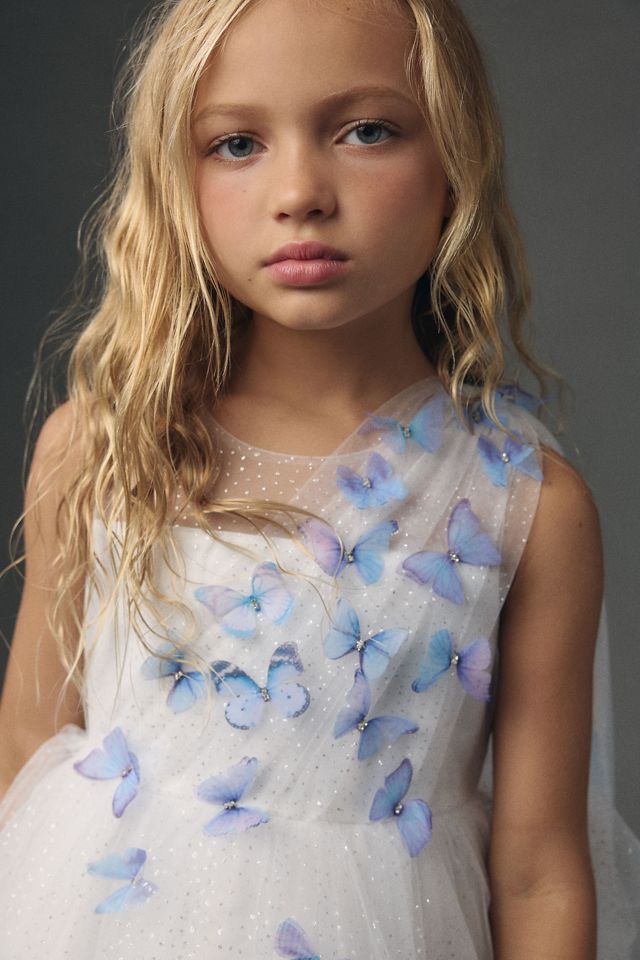 Princess Daliana Butterfly Tulle Flower Girl Dress #2