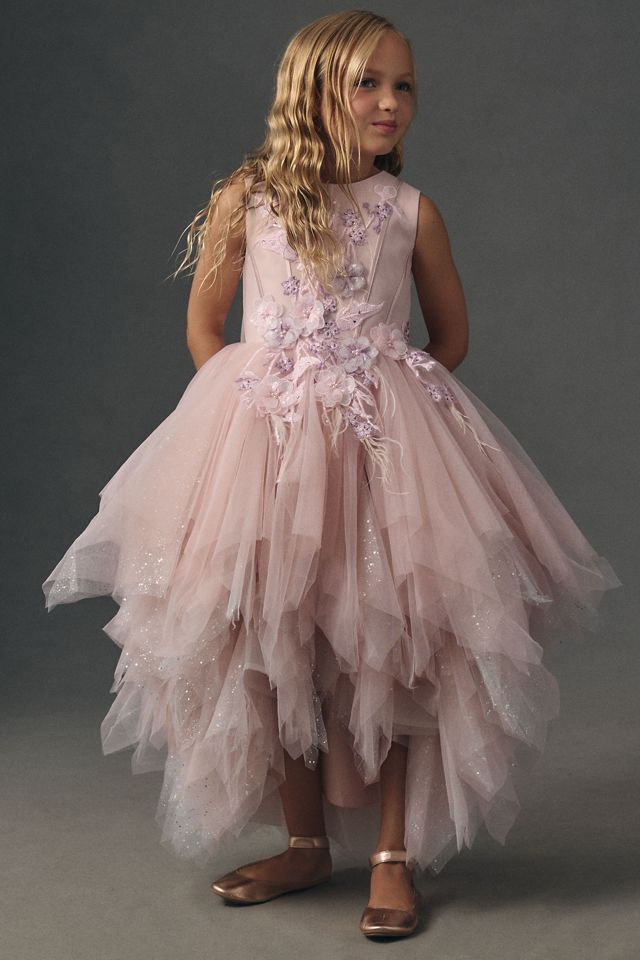 Princess Daliana High-Low Layered Tulle Flower Girl Dress #3