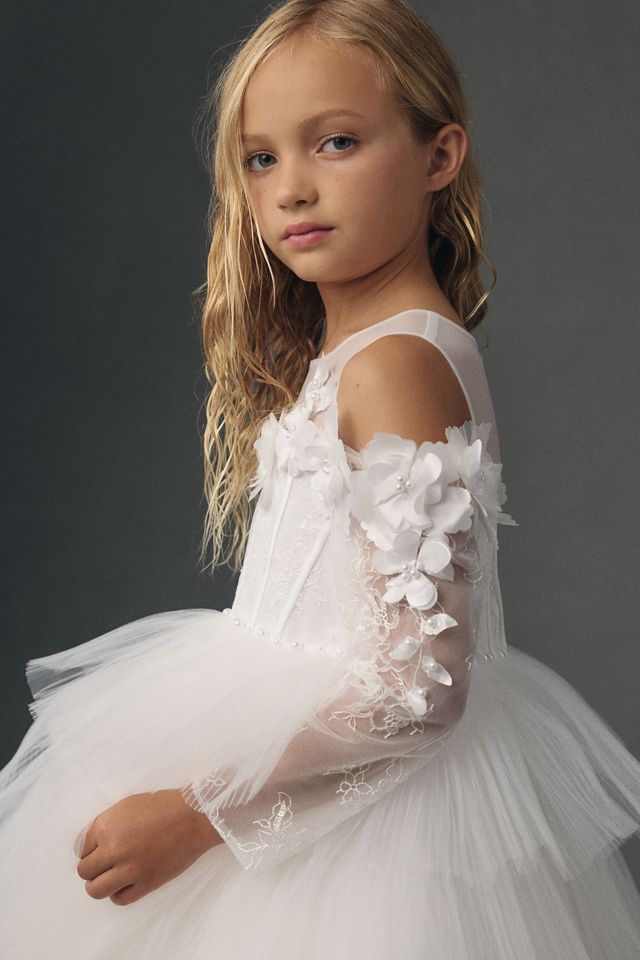 Princess Daliana Tiered Corset Flower Girl Dress #1