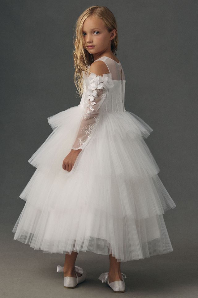Princess Daliana Tiered Corset Flower Girl Dress #2