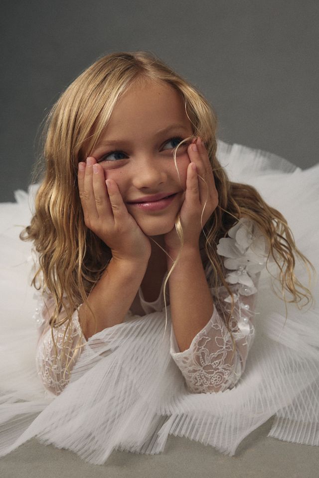 Princess Daliana Tiered Corset Flower Girl Dress #3