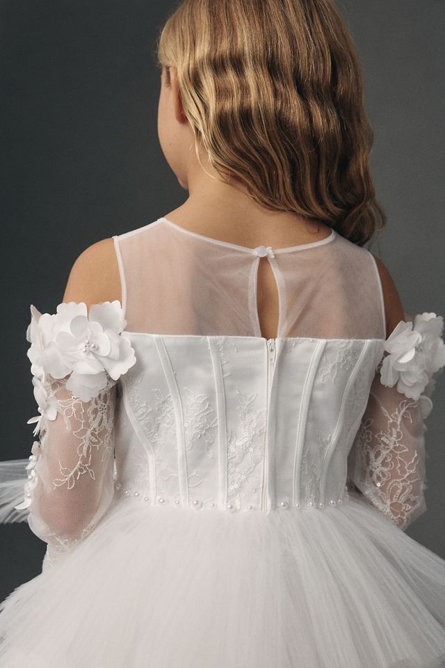 Princess Daliana Tiered Corset Flower Girl Dress #4