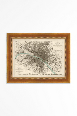 Anthropologie Vintage Map Of Paris Wall Art