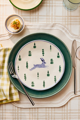 Anthropologie Lexington Stoneware Dessert Plates, Set Of 4