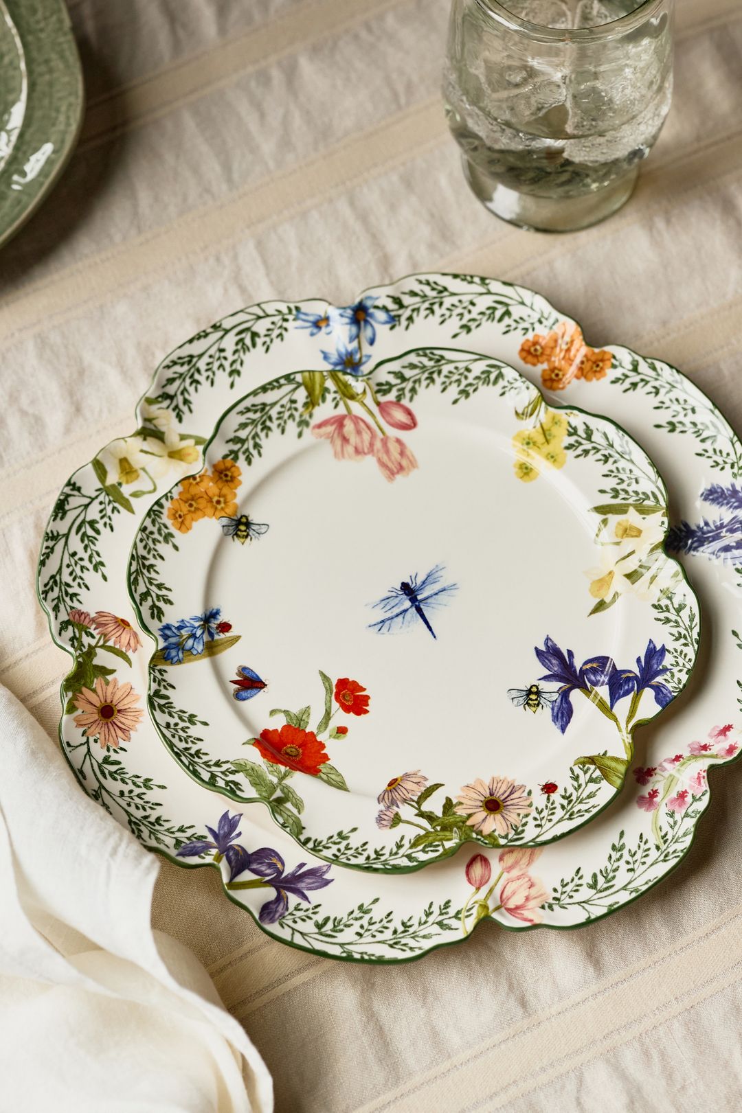 Eden Stoneware Dessert Plates, Set of 4 - Green Pattern, Standard, Set Of 4