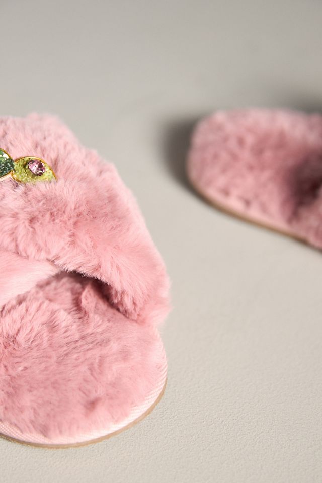 Maeve Icon Patch Fuzzy Slippers #2