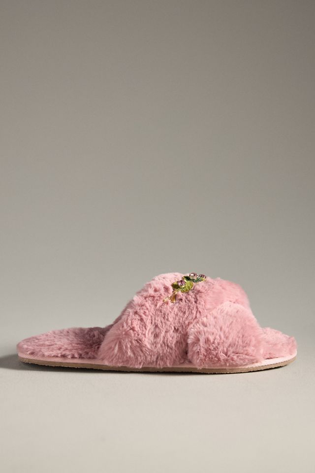 Maeve Icon Patch Fuzzy Slippers #1