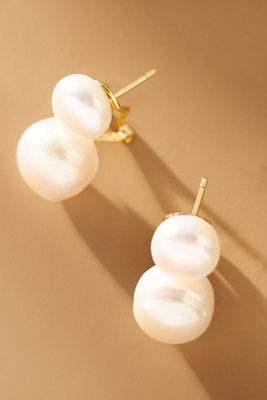 【SHASHI】Bianca Pearl Earrings ビアンカパールピアス Bianca Pearl Earring in 14K Vermeil on Sterling Silver by