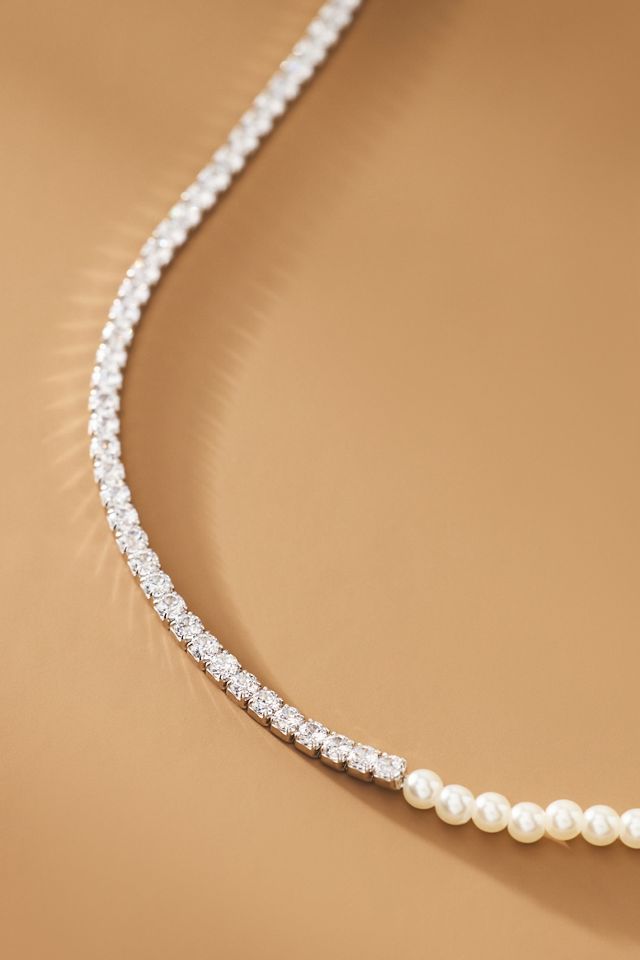 Shashi Camille Pearl Tennis Necklace #1