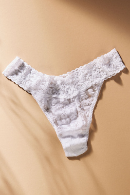 Hanky Panky Signature Lace Original-rise Rolled Thong In Blue