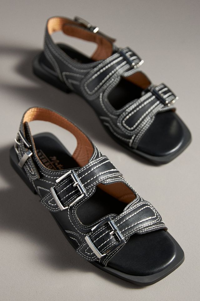 Coconuts by Matisse Contrast-Stitch Buckle Sandals #1