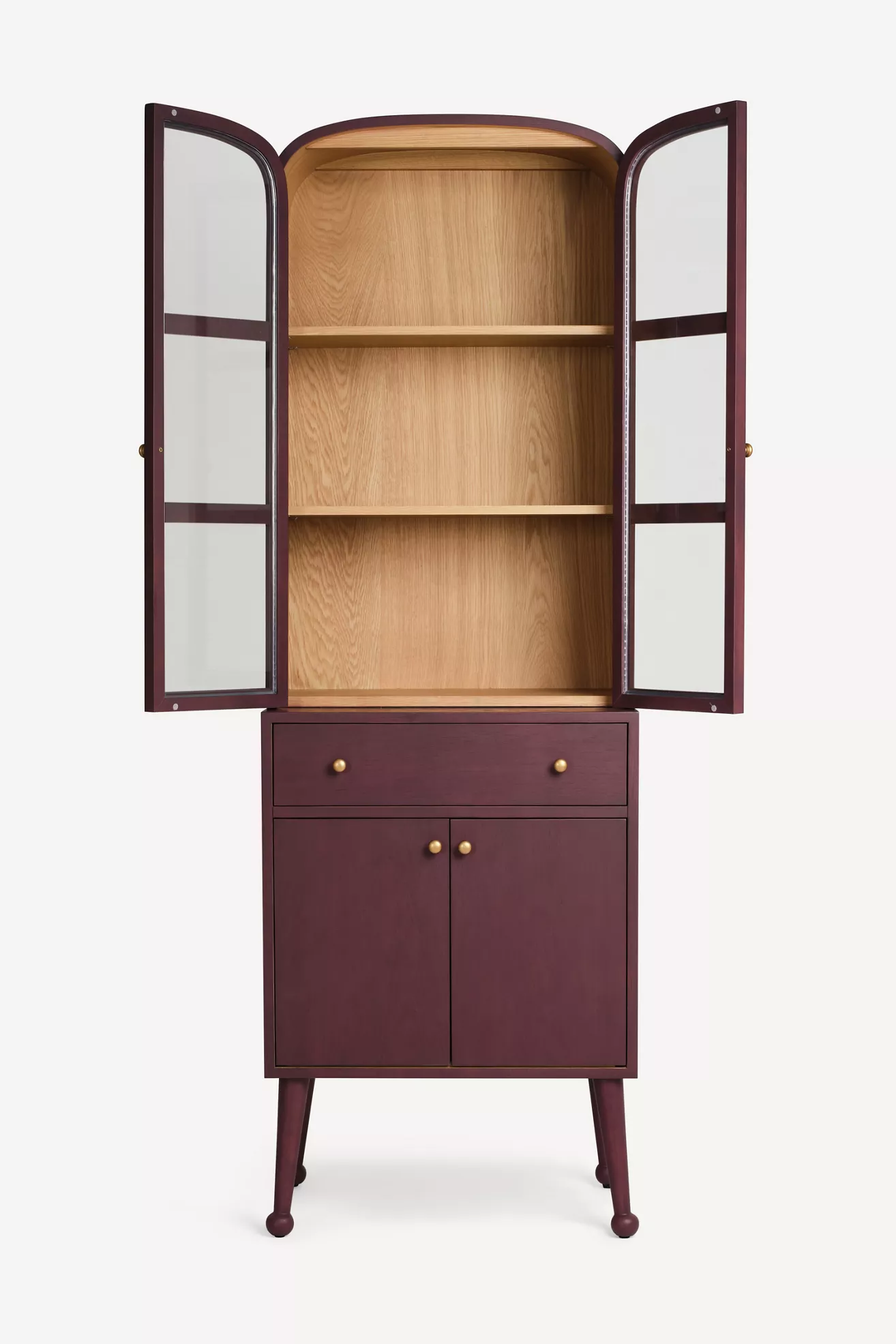 Moretti 26" Oak Display Hutch - thumbnail 3