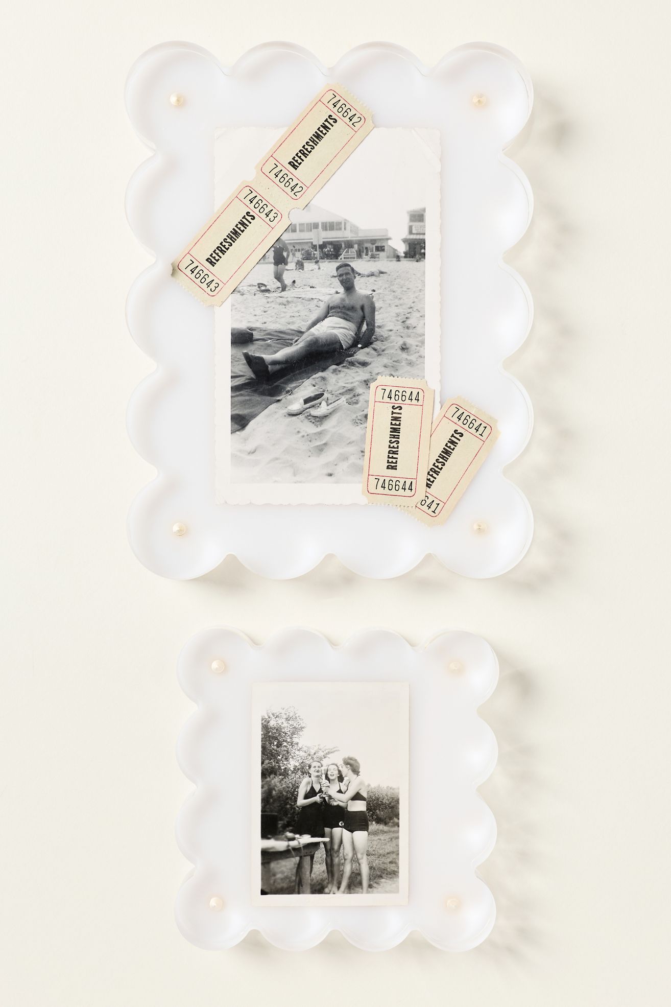 Acrylic Scalloped Picture Frame - White, 3" x 3"