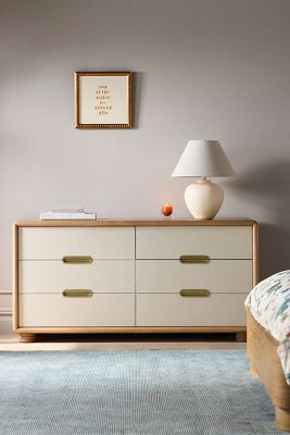 Monza Faux-Leather Six-Drawer Dresser
