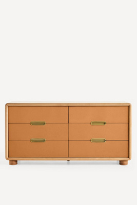 Monza Faux-Leather Six-Drawer Dresser | AnthroHome