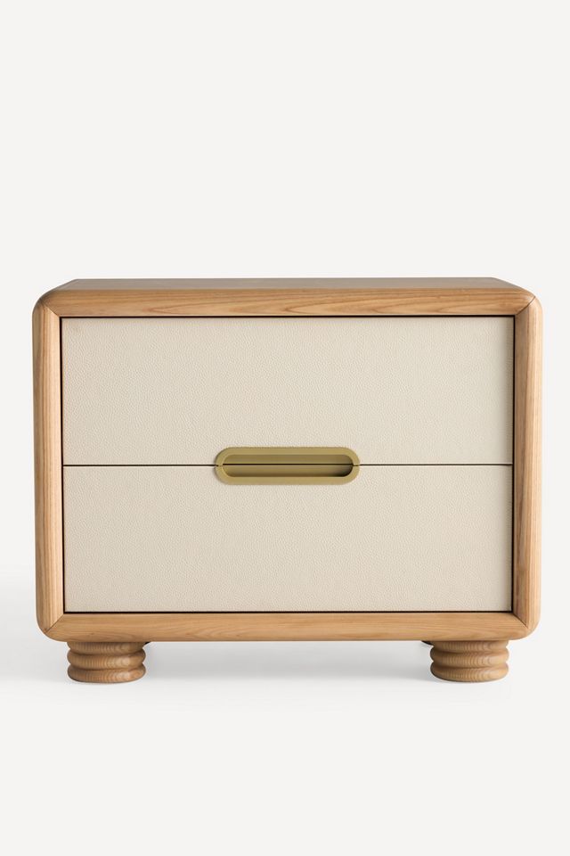 Monza Faux-Leather Two-Drawer Nightstand #1