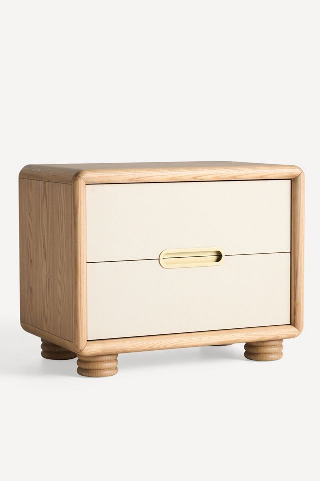 Monza Faux-Leather Two-Drawer Nightstand #2
