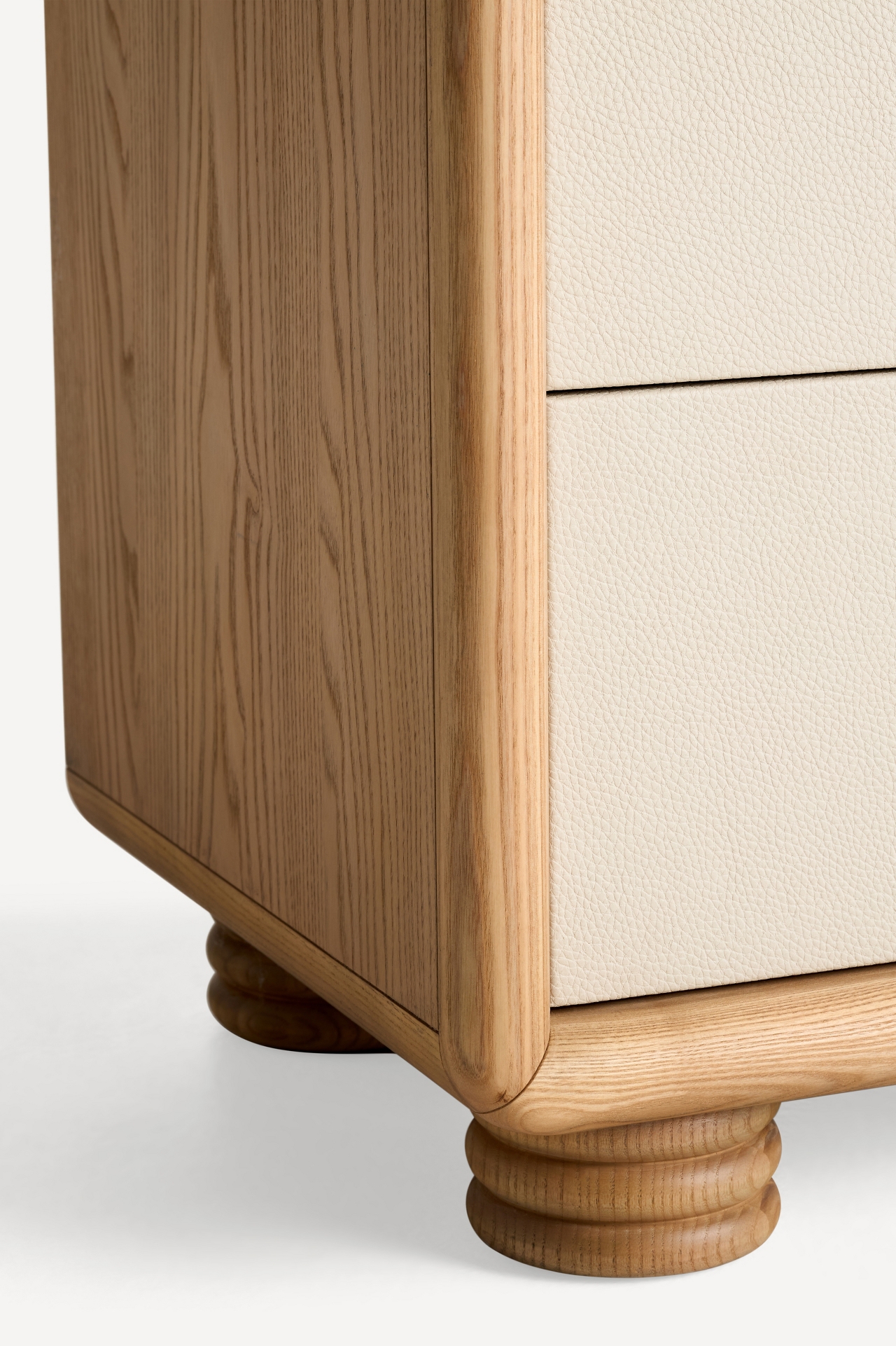 Monza Ash Wood Two-Drawer Nightstand