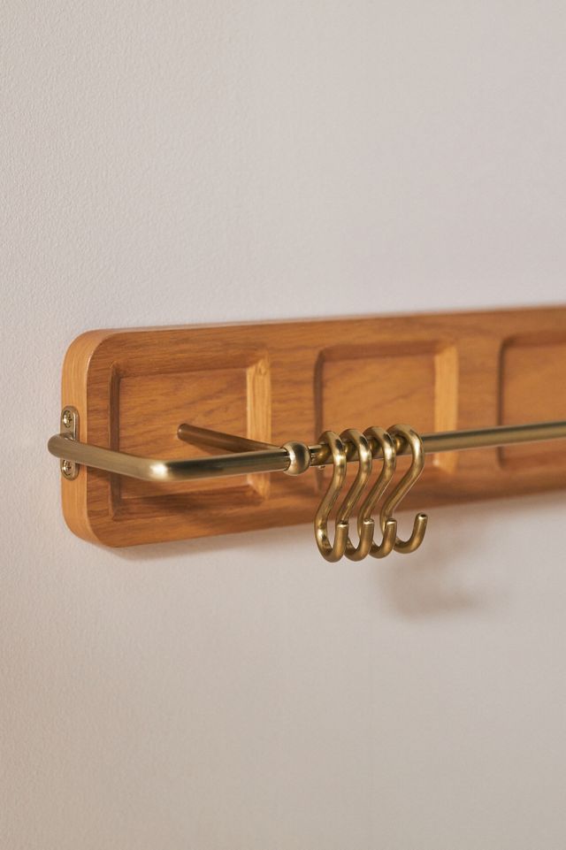 Elle Oak Wood Kitchen Utensil Rail #2