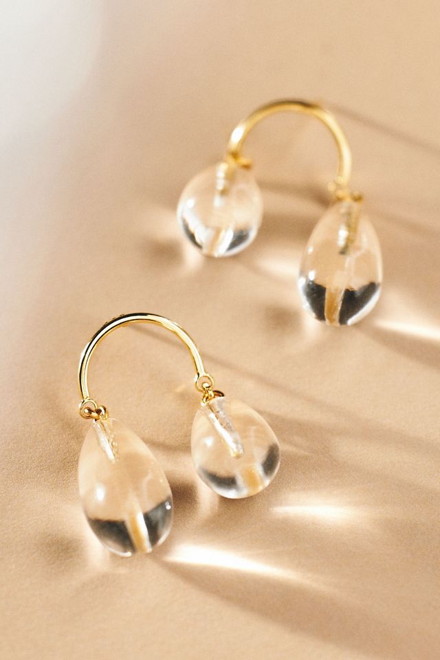 A.B. Ellie Asymmetrical Glass Drop Earrings #1
