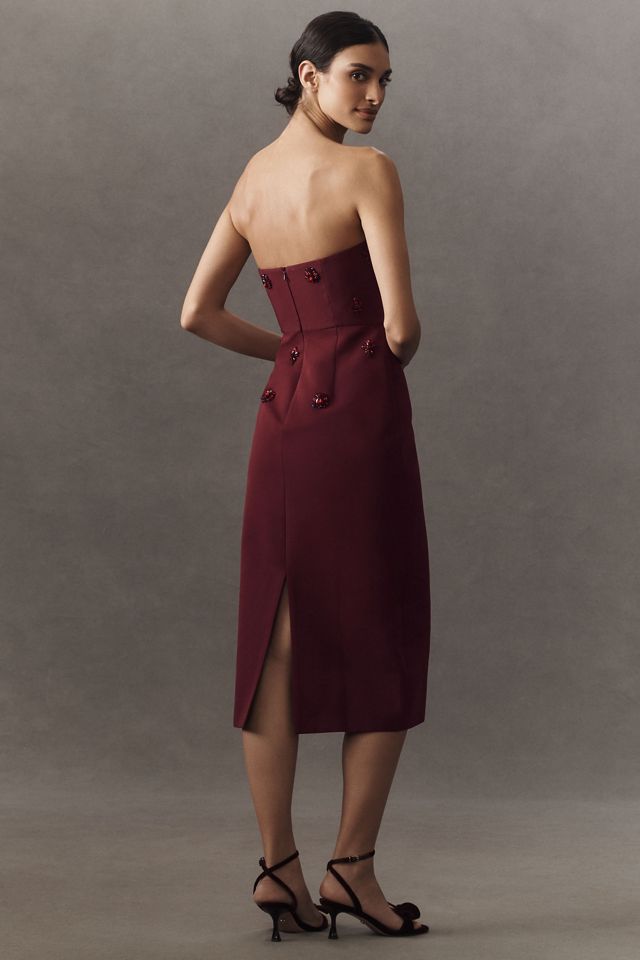Sachin & Babi Strapless Embellished Faille Midi Dress #2