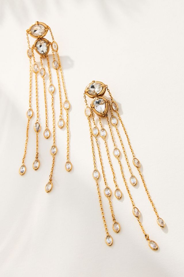 Long Drippy Crystal Earrings #1