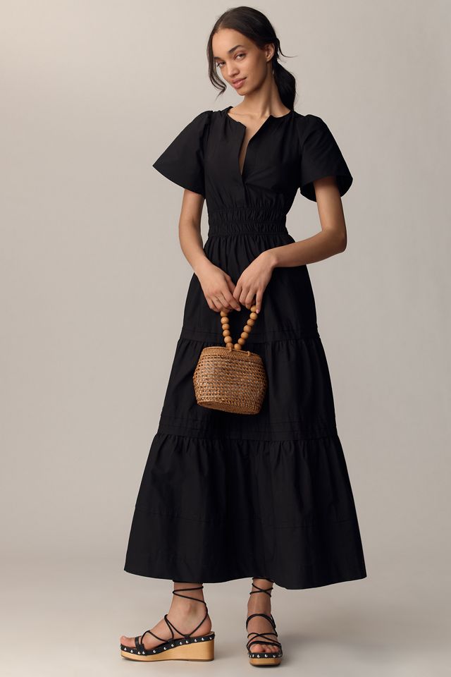 Rattan Beaded Bucket Bag