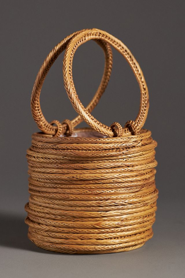 Bali Layered Rattan Bucket Bag #2