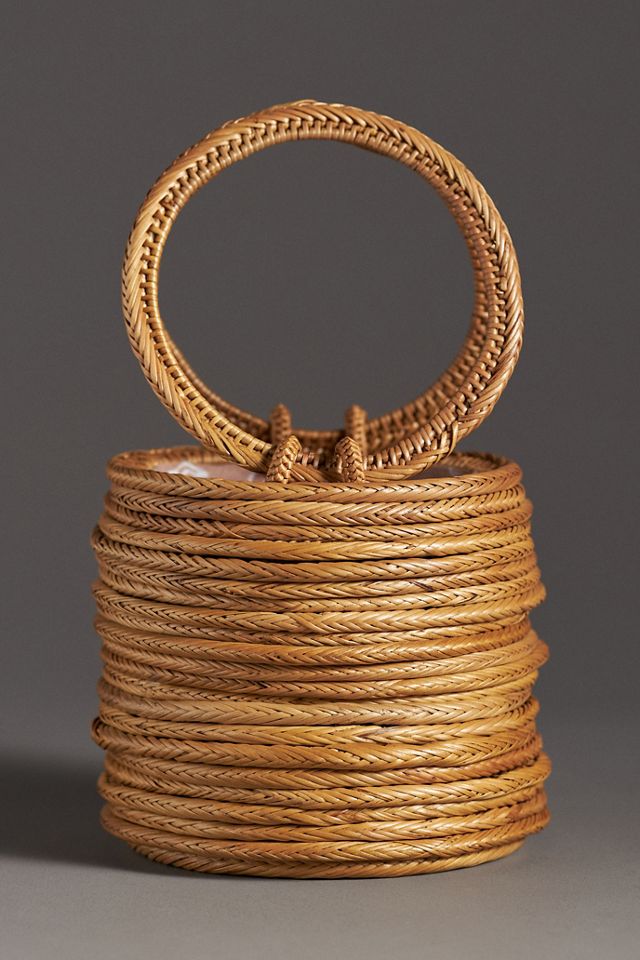 Bali Layered Rattan Bucket Bag #1