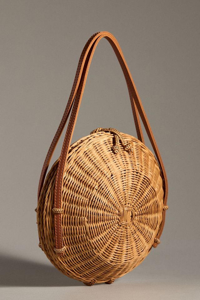 Woven Rattan Round Shoulder Bag #2