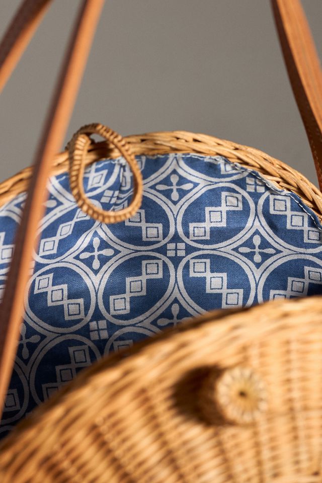 Woven Rattan Round Shoulder Bag #3