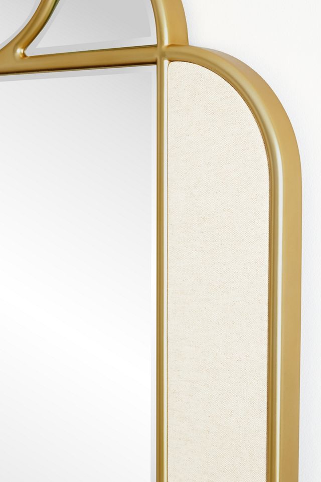 Gwenyth Beveled Fabric Floor Mirror #2