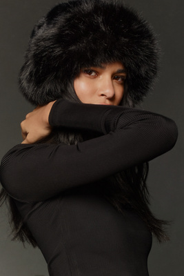 Anthropologie Apparis Gili Checkered faux fur hat new with tags By Anthropologie Faux Fur Bucket Hat | Anthropologie UK main image 3