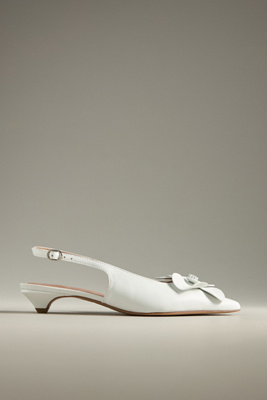 Maeve Floral Slingback Heels In White