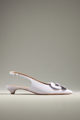Shop Maeve Floral Slingback Heels In Purple