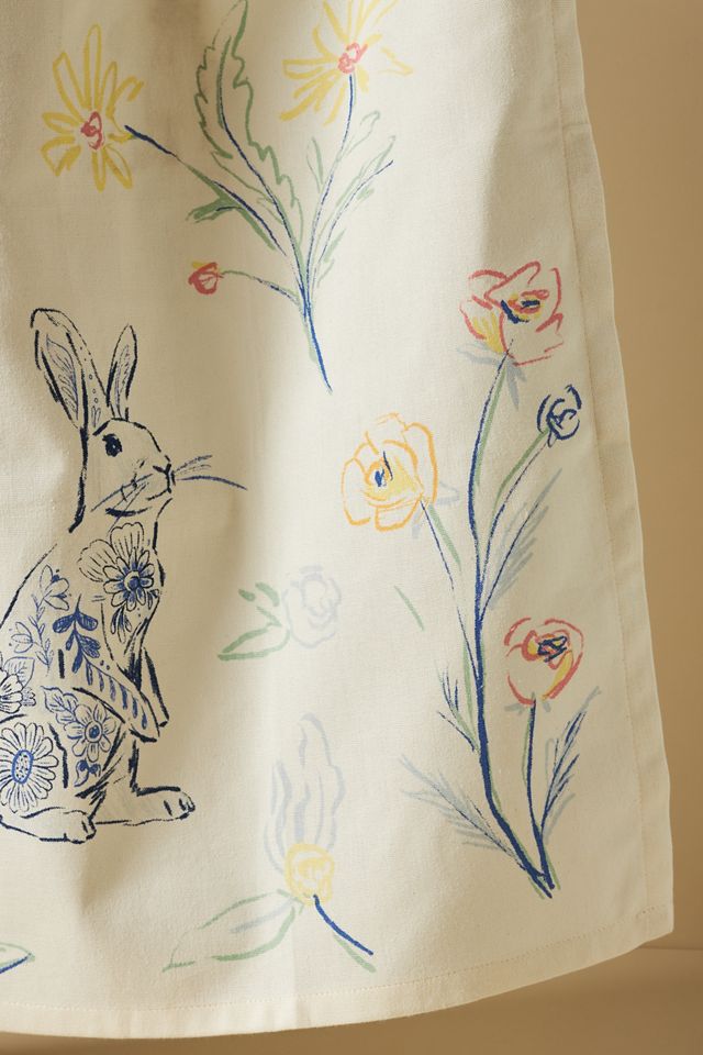 Easter Sketch Dish Towel #1