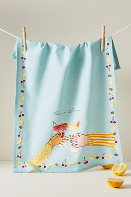 Anthropologie Cheers Dears Dish Towel In Multicolor