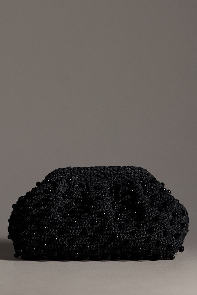 By Anthropologie Beaded Crochet Clutch #1