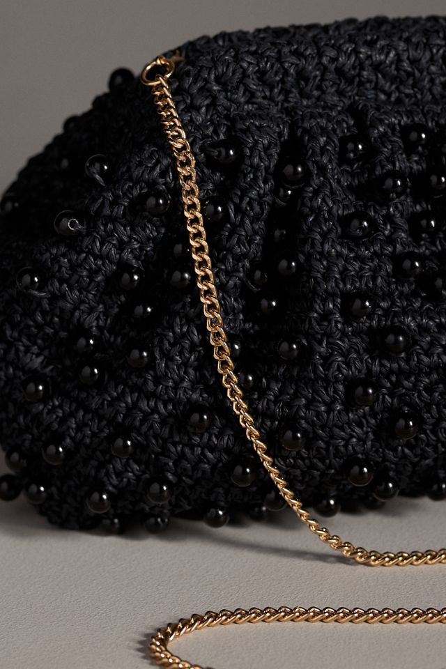 By Anthropologie Beaded Crochet Clutch #2