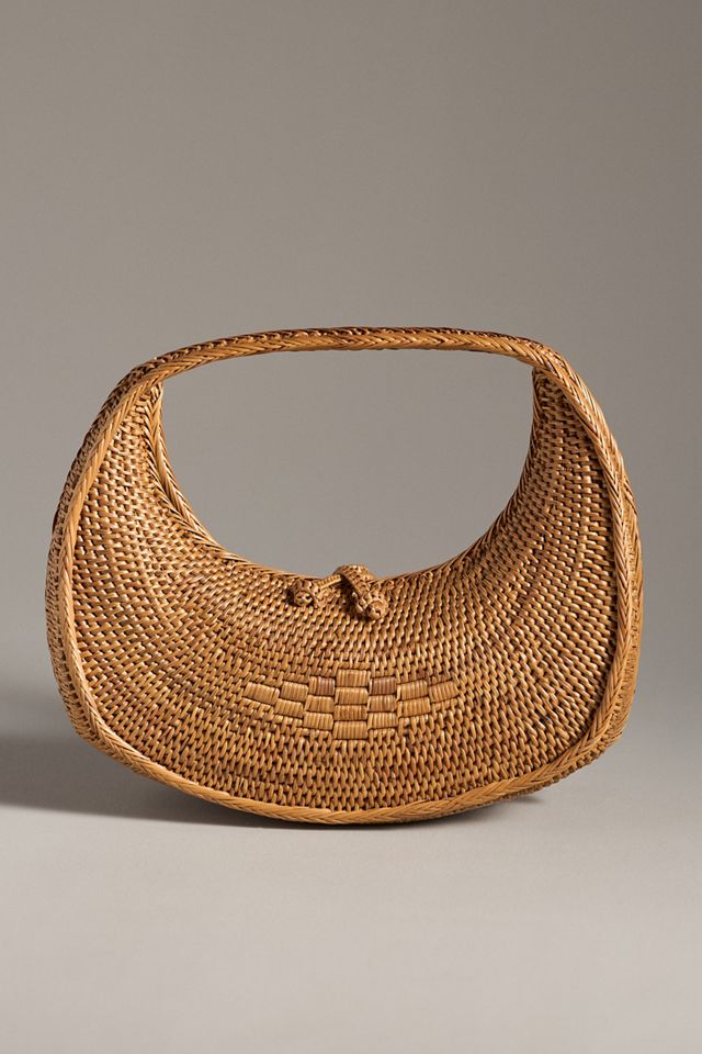By Anthropologie Round Woven Rattan Bag #2