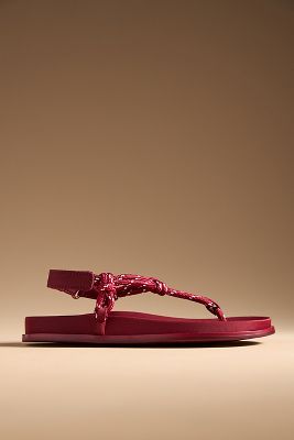 Jeffrey Campbell All-aboard Rope Sandals In Red