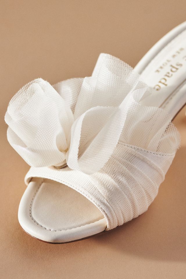 Kate Spade Flourish Tulle Rosette Kitten Heels #1