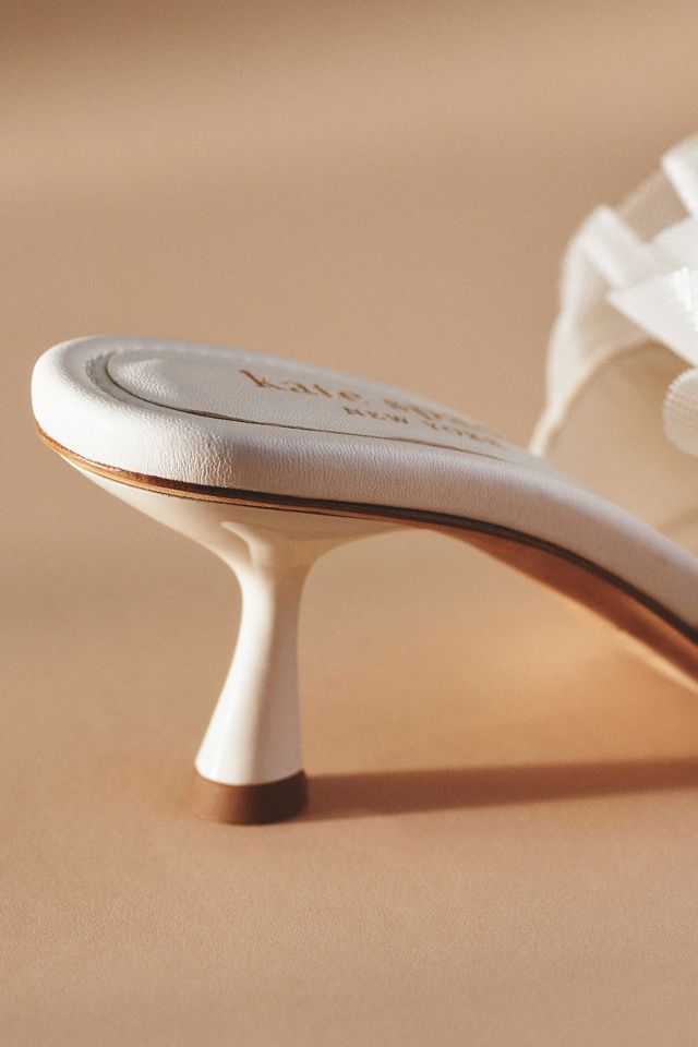 Kate Spade Flourish Tulle Rosette Kitten Heels | Anthropologie