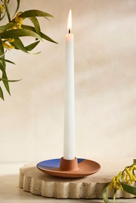 Painted Terracotta Taper Holder