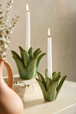 Aloe Ceramic Taper Holder