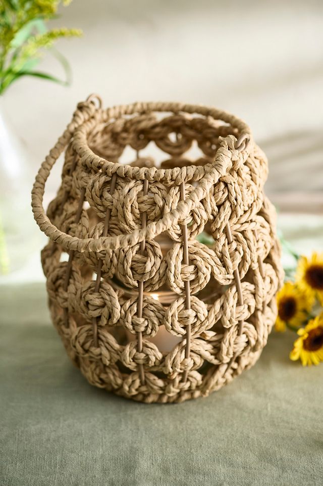 Woven Paper + Glass Lantern #1