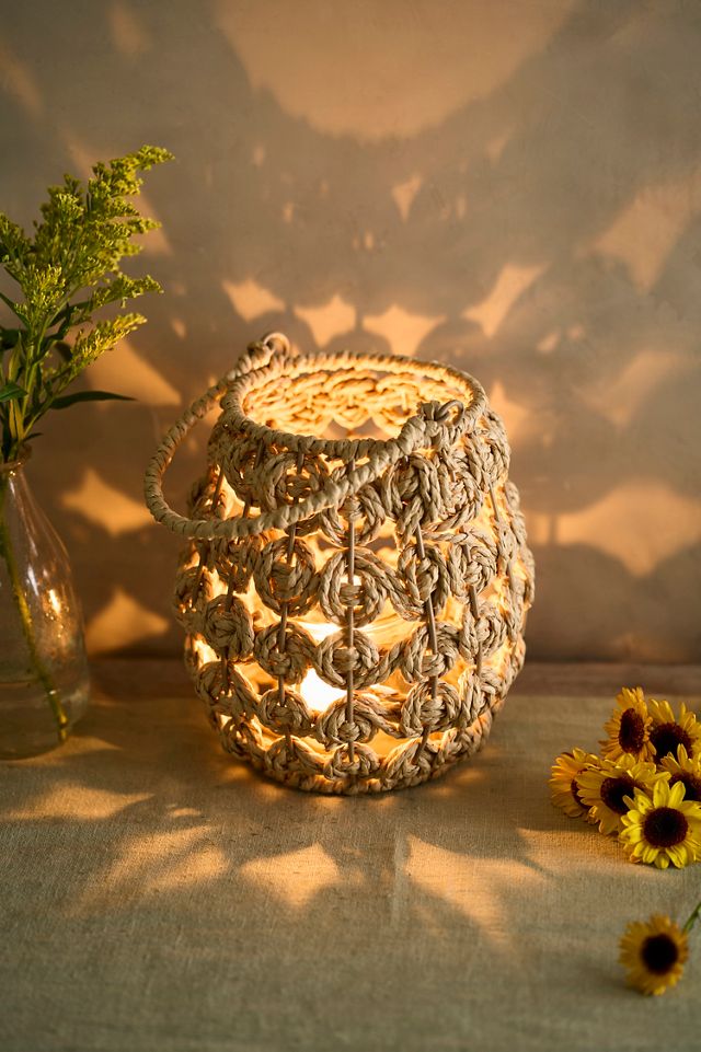 Woven Paper + Glass Lantern #2
